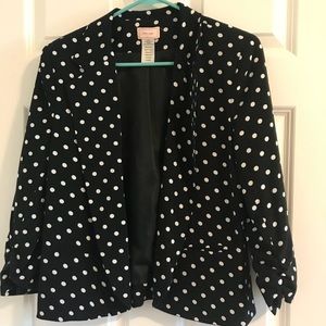Love...ady Polka Dot Blazer Size Large (Runs Small
